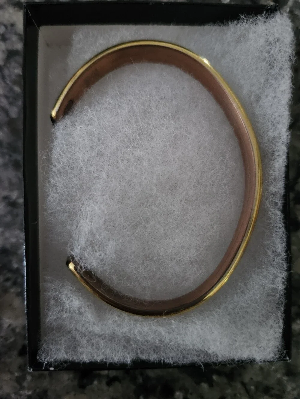 24k Gold Ecetroplated Copper Therapeutic Magnetic Therapy Two Tone Cuff Bracelet